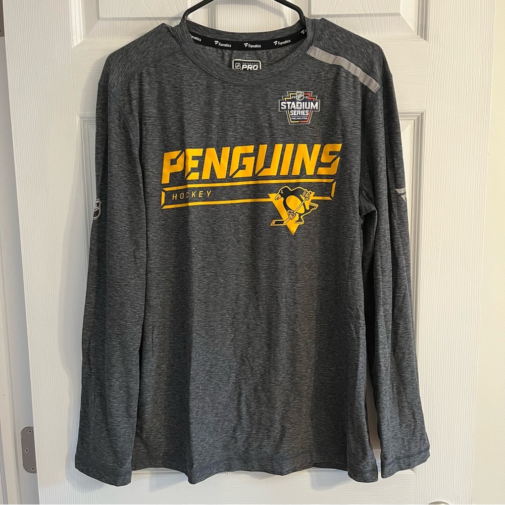 nhl fanatics pittsburgh penguins stadium series long sleeve size m